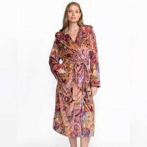 NWT Johnny Was COZY ROBE Laurel Canyon Sandalwood Pink bathrobe size S/M